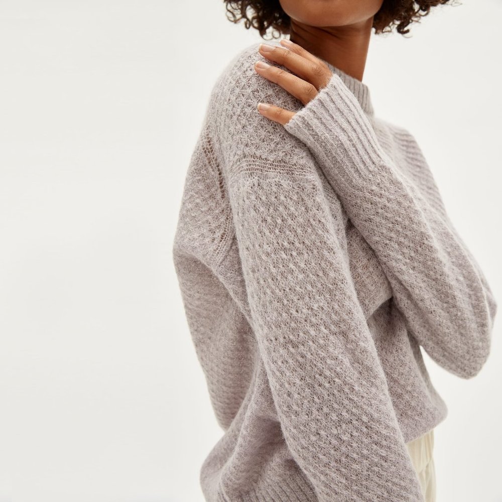 Everlane Oversized Alpaca Crew - Pearl Grey/S